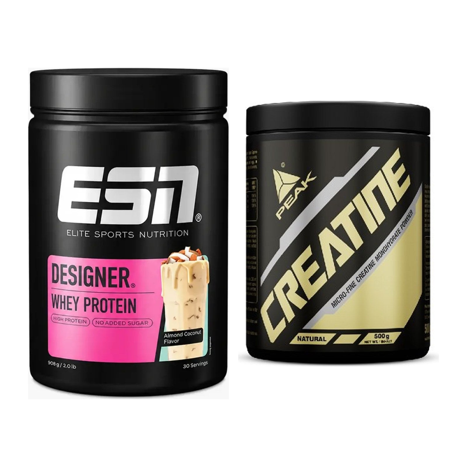 Muskelaufbau-Set: ESN Designer Whey + Peak Creatin Powder – alle enthaltenen Artikel