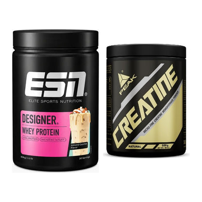 Muskelaufbau-Set: ESN Designer Whey + Peak Creatin Powder – alle enthaltenen Artikel