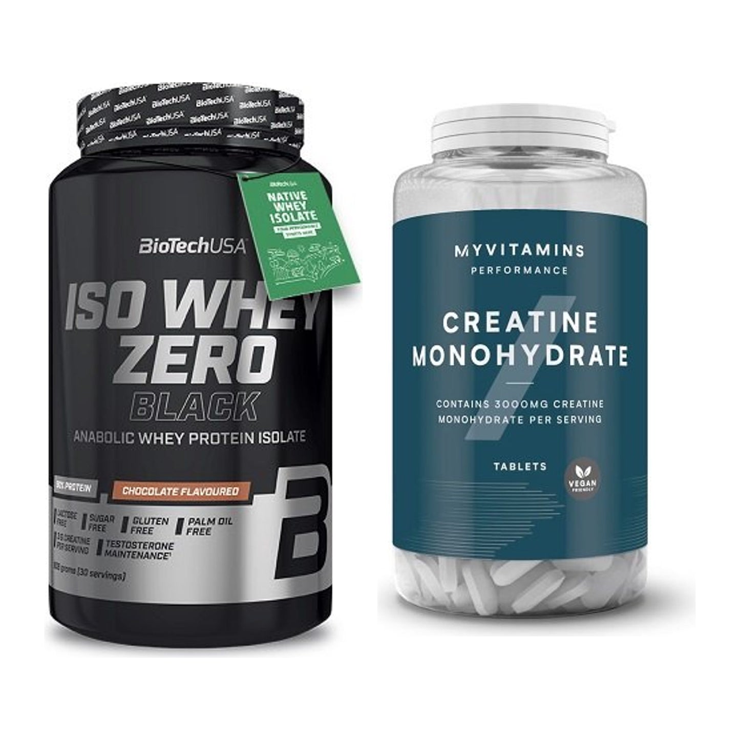 Muskelaufbau-Set: BioTech Iso Whey Zero + MyProtein MyVitamins – alle enthaltenen Artikel