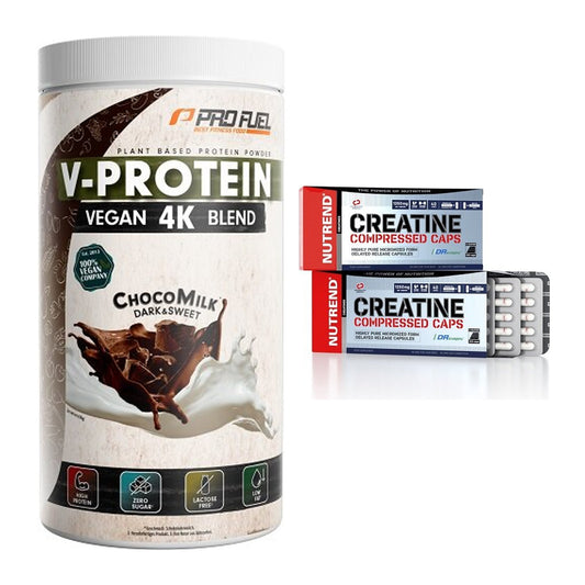 Muskelaufbau-Set: ProFuel V-PROTEIN vegan + Nutrend Creatine – alle enthaltenen Artikel