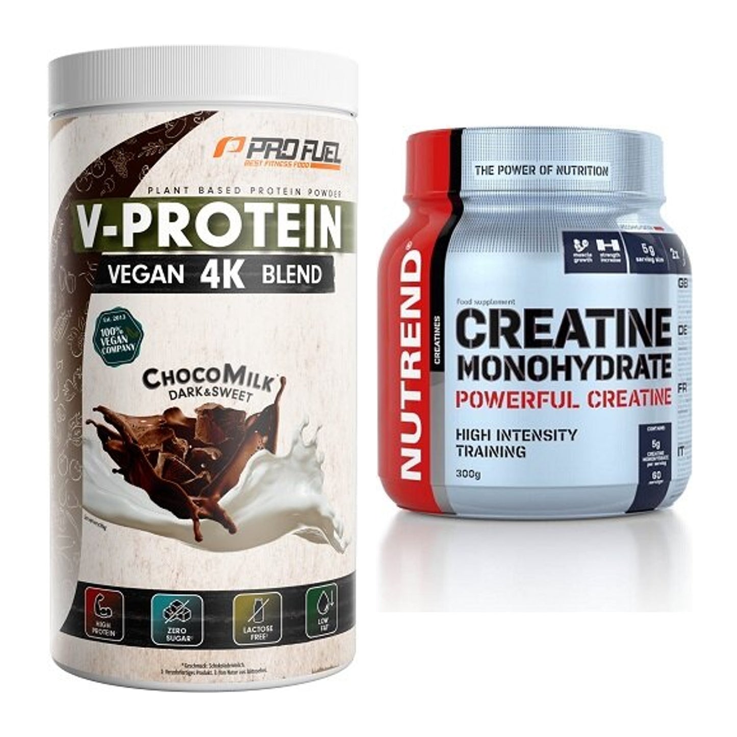 Muskelaufbau-Set: ProFuel V-PROTEIN vegan + Nutrend Creatine – alle enthaltenen Artikel