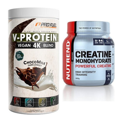 Muskelaufbau-Set: ProFuel V-PROTEIN vegan + Nutrend Creatine – alle enthaltenen Artikel