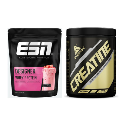 Muskelaufbau-Set: ESN Designer Whey + Peak Creatin Powder – alle enthaltenen Artikel