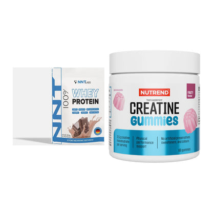 Muskelaufbau-Set: NNT Whey + Nutrend Creatine Gummies Fruity – alle enthaltenen Artikel