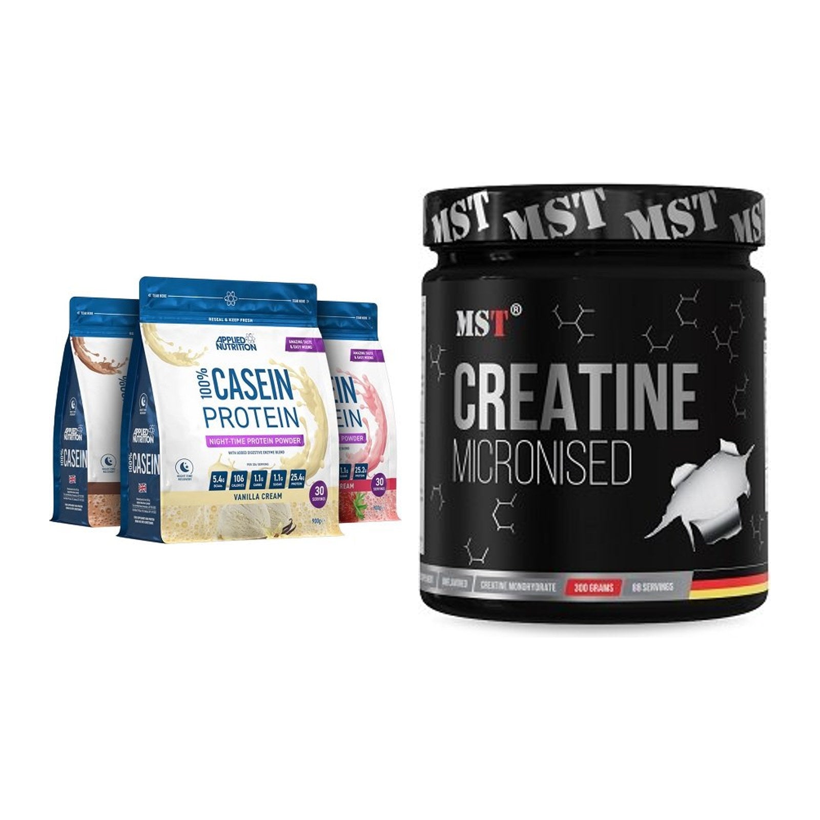 Muskelaufbau-Set: Applied Nutrition 100% + MST Creatin Monohydrate – alle enthaltenen Artikel