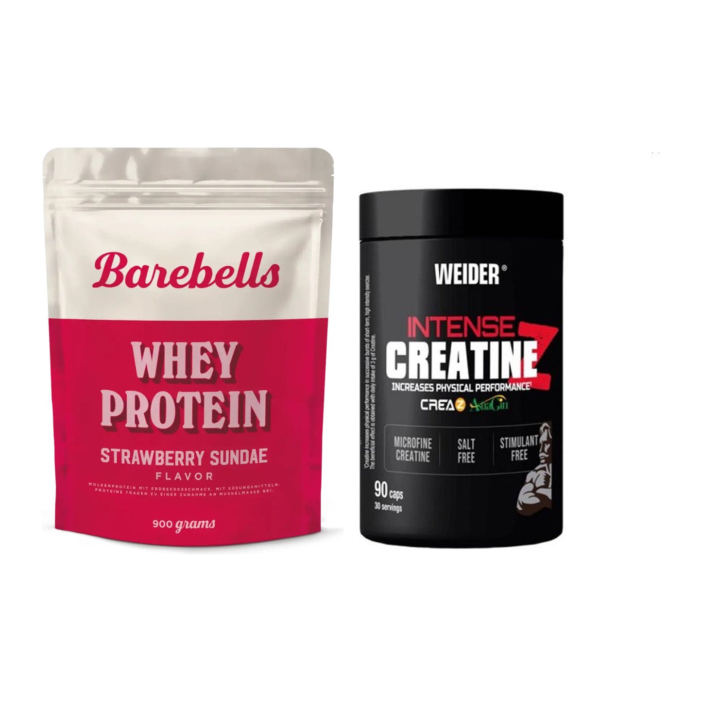 Muskelaufbau-Set: Barebells Whey Protein + Weider Intense Pure – alle enthaltenen Artikel