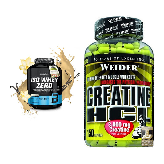 Muskelaufbau-Set: BioTech Iso Whey Zero + Weider Creatin HCL – alle enthaltenen Artikel