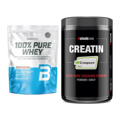 Muskelaufbau-Set: BioTech 100% Pure Whey + Sinob Creatin CREAPURE – alle enthaltenen Artikel