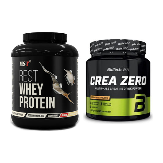 Muskelaufbau-Set: MST Best Whey Protein + BioTech Crea Zero – alle enthaltenen Artikel