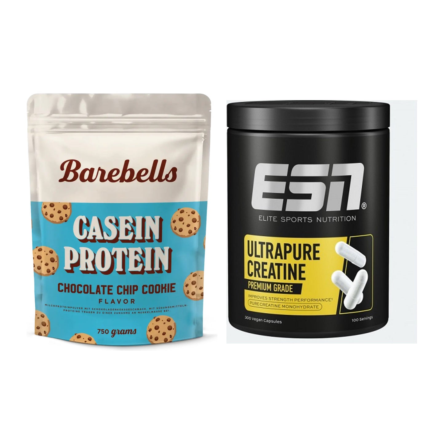Muskelaufbau-Set: Barebells Casein Protein + ESN Ultrapure Creatine – alle enthaltenen Artikel