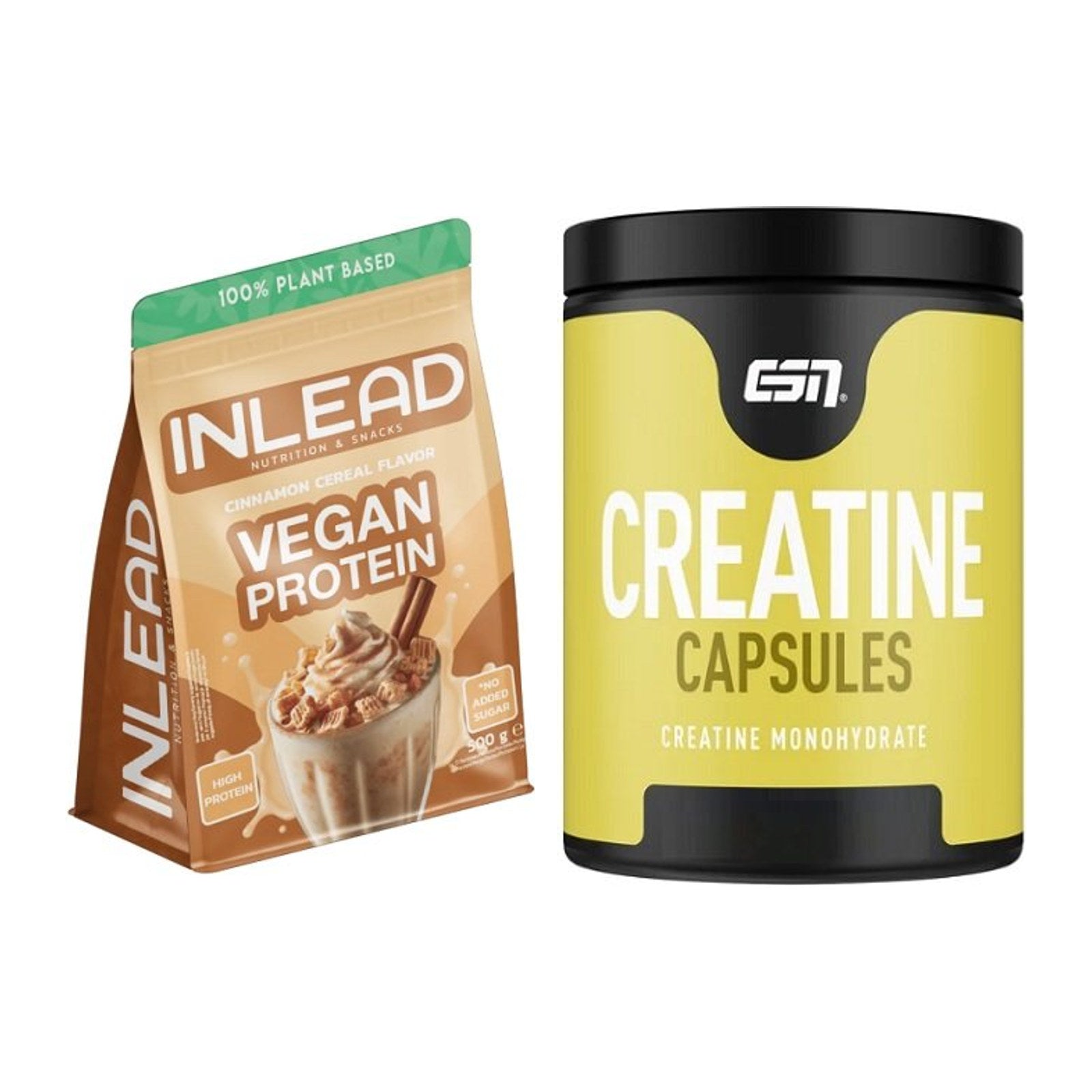 Muskelaufbau-Set: INLEAD Vegan Protein + ESN Ultrapure Creatine – alle enthaltenen Artikel