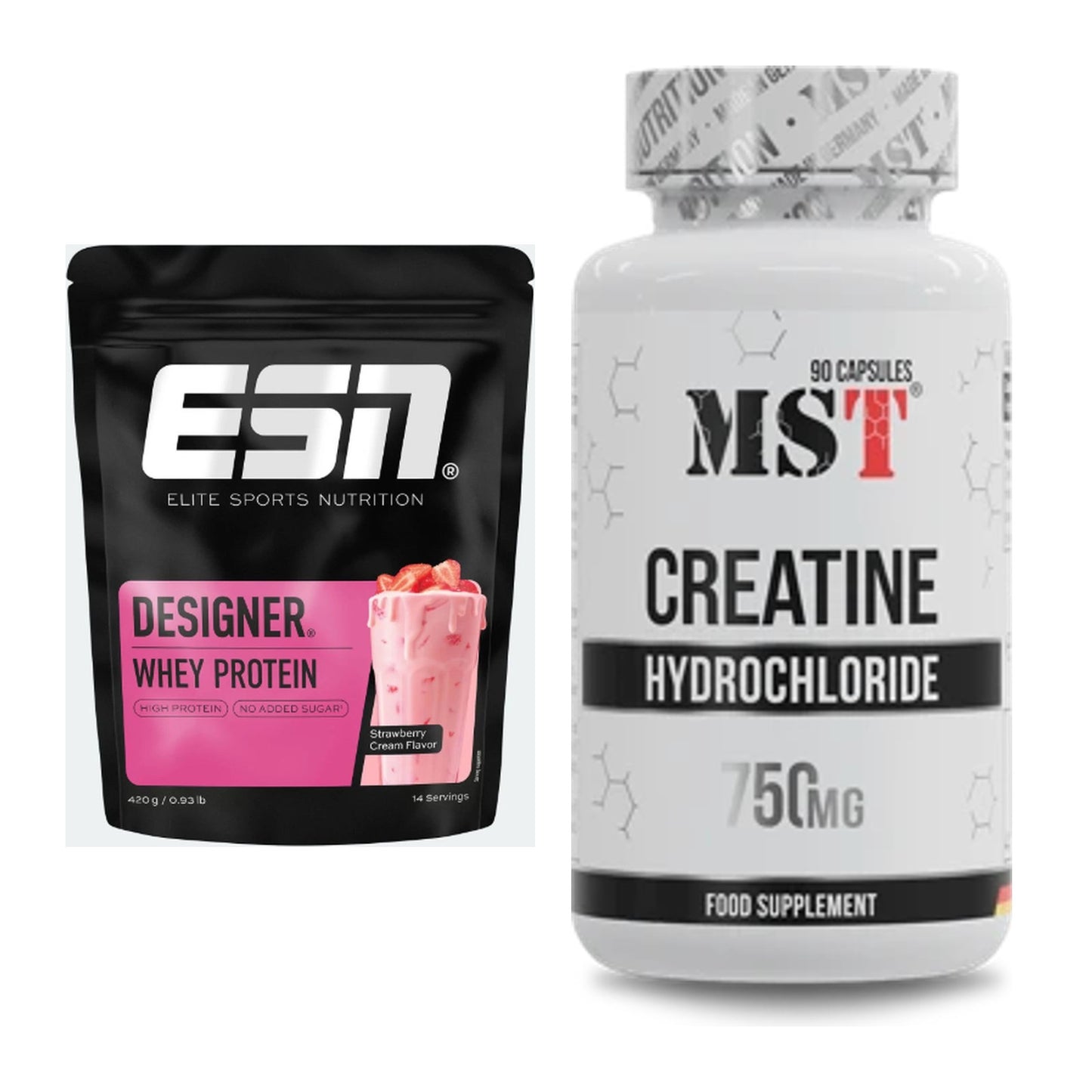 Muskelaufbau-Set: ESN Designer Whey + MST Creatin HCL – alle enthaltenen Artikel
