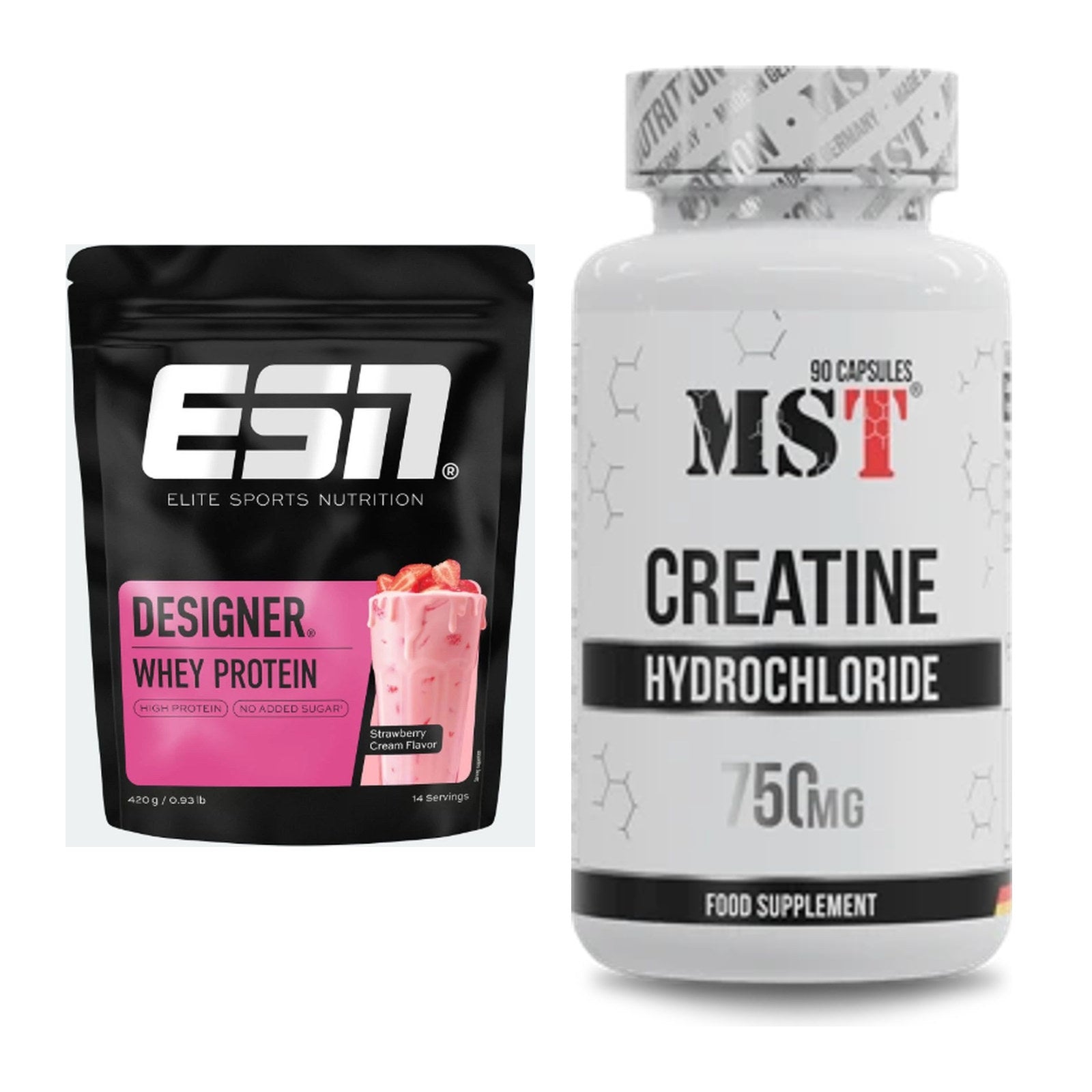 Muskelaufbau-Set: ESN Designer Whey + MST Creatin HCL – alle enthaltenen Artikel