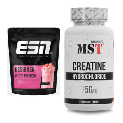 Muskelaufbau-Set: ESN Designer Whey + MST Creatin HCL – alle enthaltenen Artikel