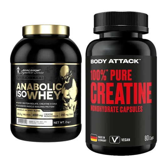 Muskelaufbau-Set: Kevin Levrone Anabolic + Body Attack 100% Pure – alle enthaltenen Artikel