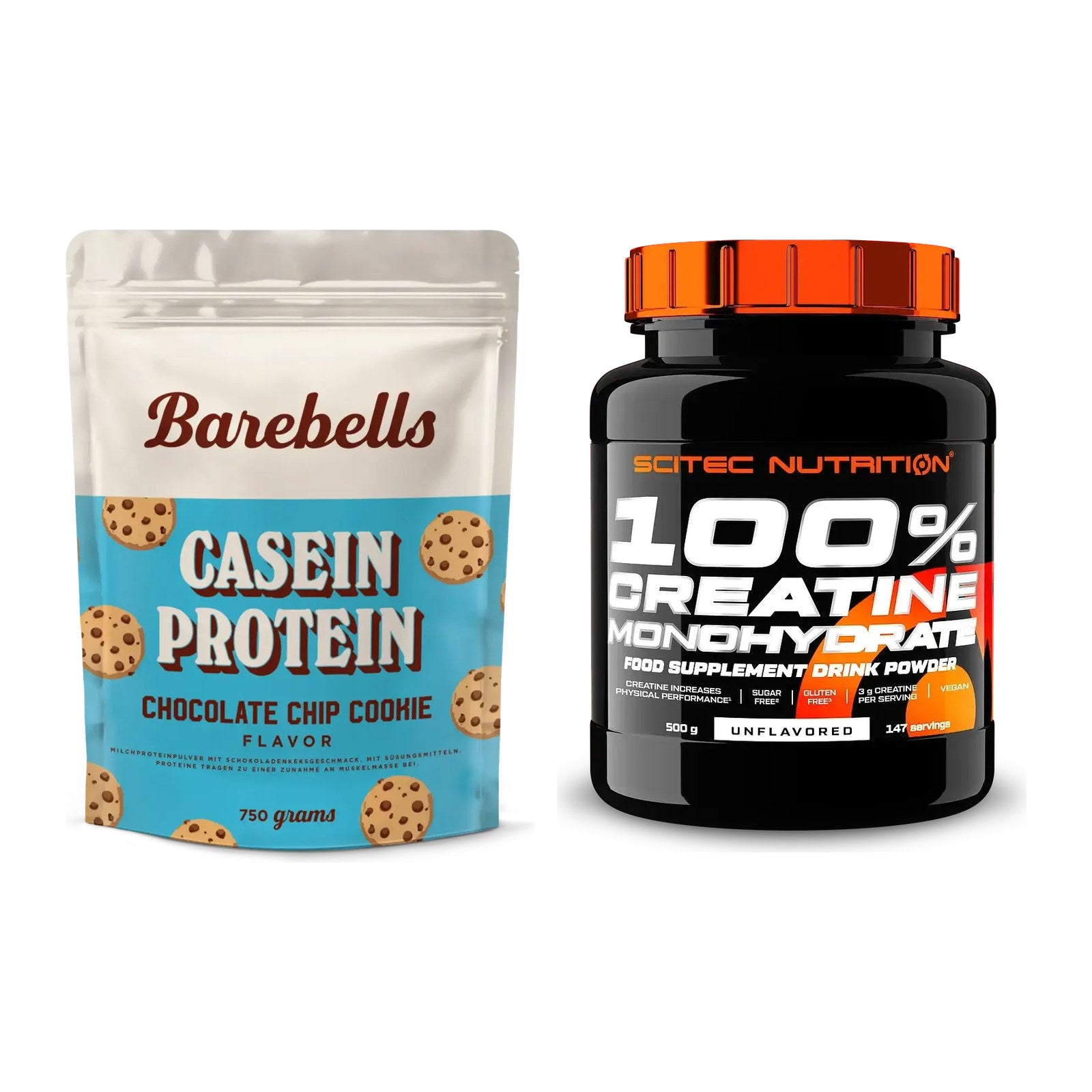Muskelaufbau-Set: Barebells Casein Protein + Scitec Creatine – alle enthaltenen Artikel