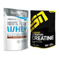 Muskelaufbau-Set: BioTech 100% Pure Whey + ESN Ultrapure Creatine – alle enthaltenen Artikel