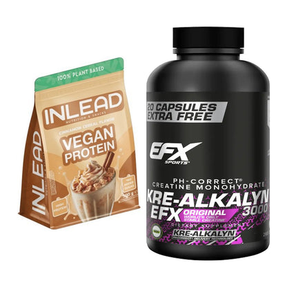 Muskelaufbau-Set: INLEAD Vegan Protein + EFX Kre-Alkalyn 3000 – alle enthaltenen Artikel