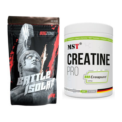 Muskelaufbau-Set: Big Zone Battle Isolate + MST Creatin Pro CREAPURE – alle enthaltenen Artikel
