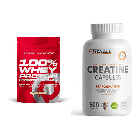 Muskelaufbau-Set: Scitec 100% Whey Protein + ProFuel Creatine – alle enthaltenen Artikel