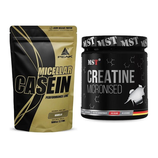 Muskelaufbau-Set: Peak Micellar Casein + MST Creatin Monohydrate – alle enthaltenen Artikel