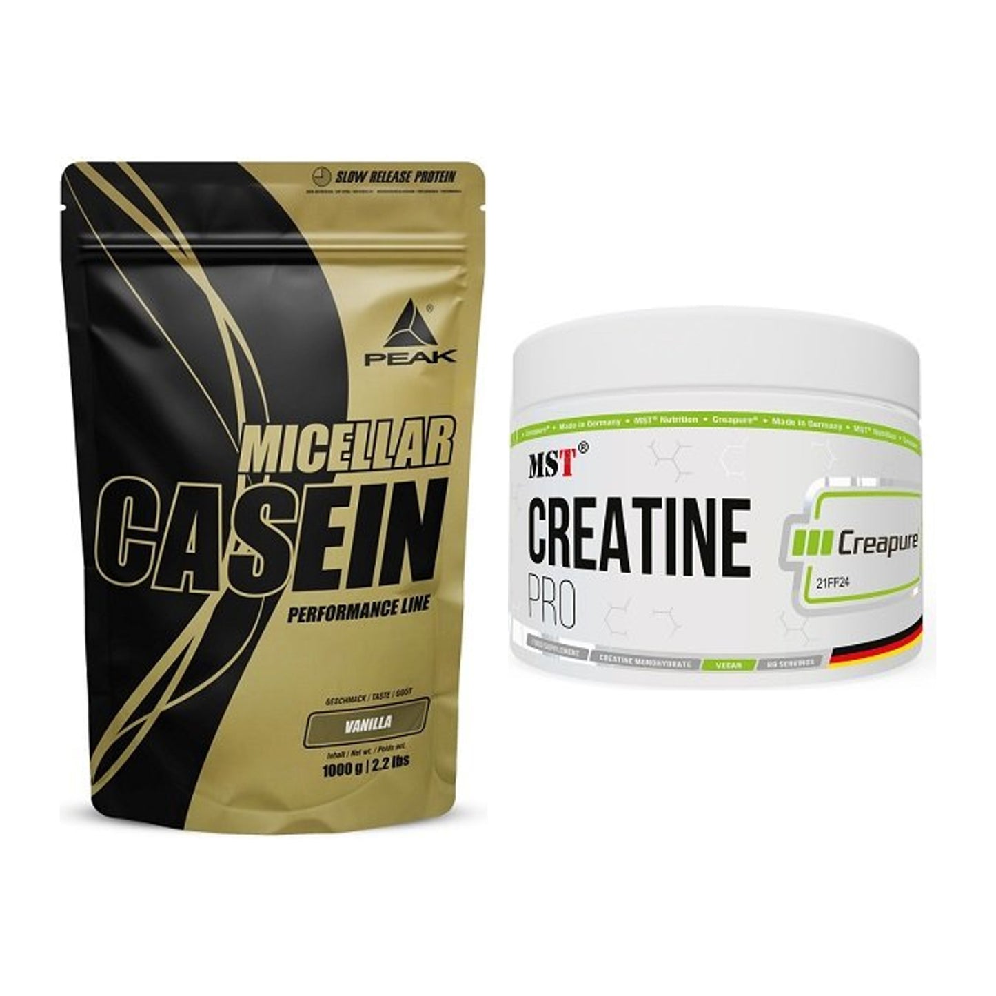 Muskelaufbau-Set: Peak Micellar Casein + MST Creatin Pro CREAPURE – alle enthaltenen Artikel