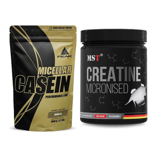 Muskelaufbau-Set: Peak Micellar Casein + MST Creatin Monohydrate – alle enthaltenen Artikel
