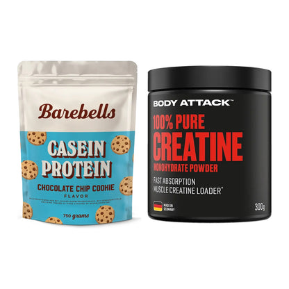 Muskelaufbau-Set: Barebells Casein Protein + Body Attack 100% Pure – alle enthaltenen Artikel