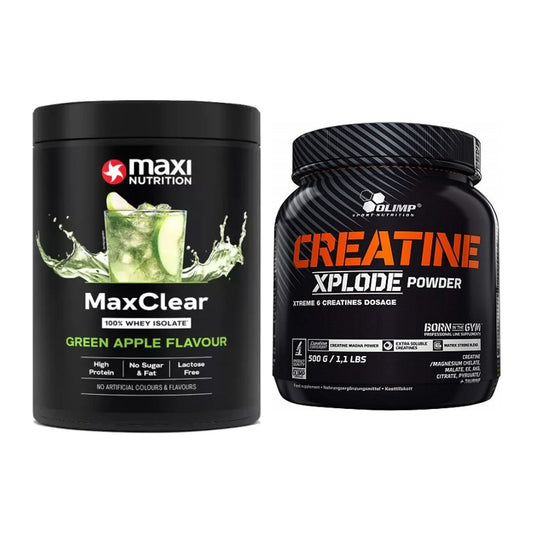 Muskelaufbau-Set: MaxiNutrition MaxClear + Olimp Creatine Xplode – alle enthaltenen Artikel