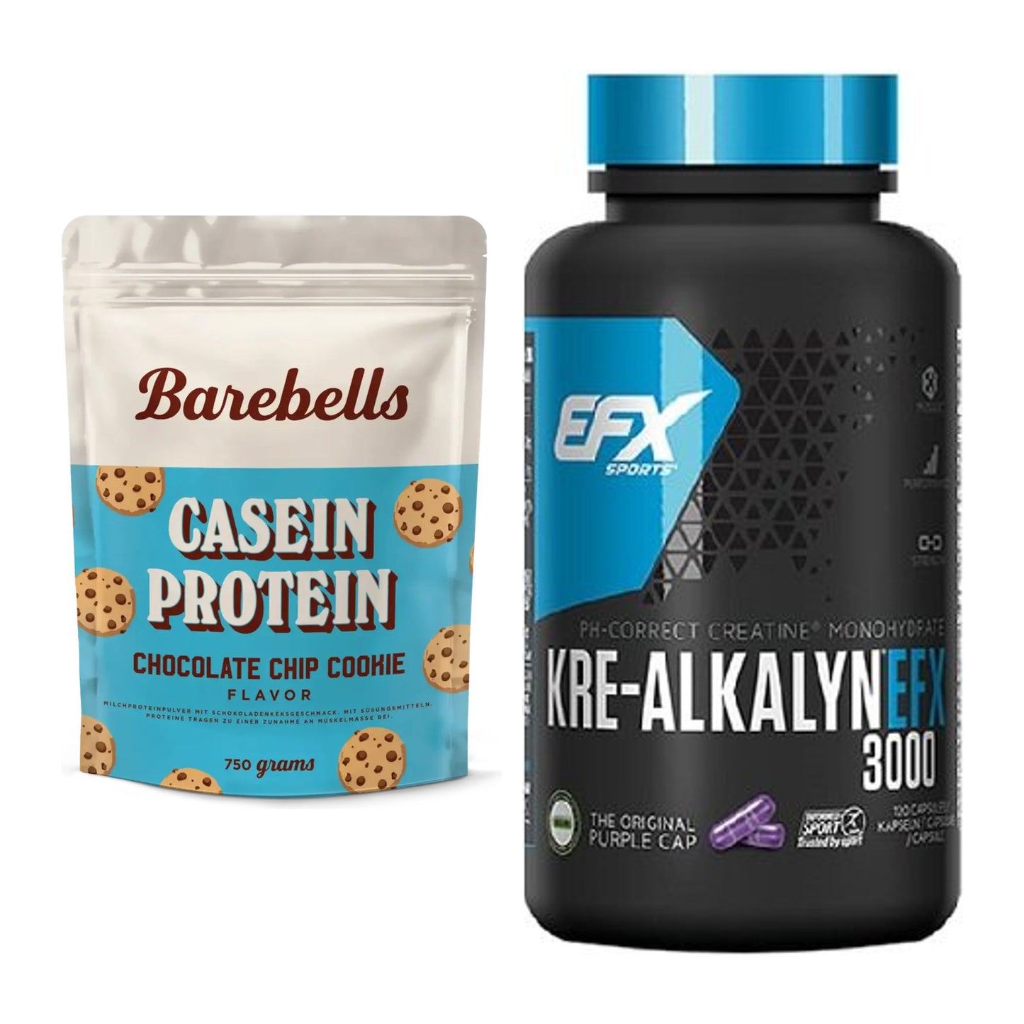 Muskelaufbau-Set: Barebells Casein Protein + EFX Kre-Alkalyn 3000 – alle enthaltenen Artikel