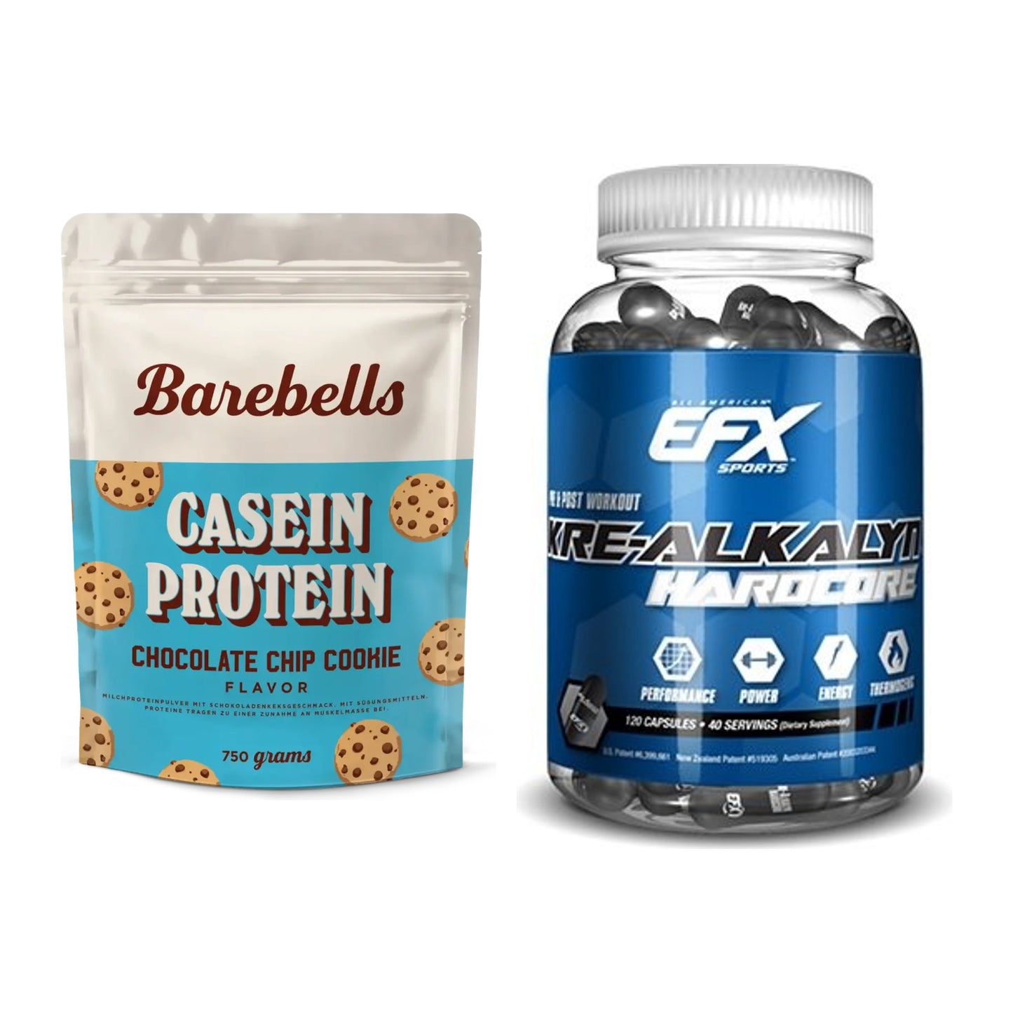 Muskelaufbau-Set: Barebells Casein Protein + EFX Kre-Alkalyn Hardcore – alle enthaltenen Artikel