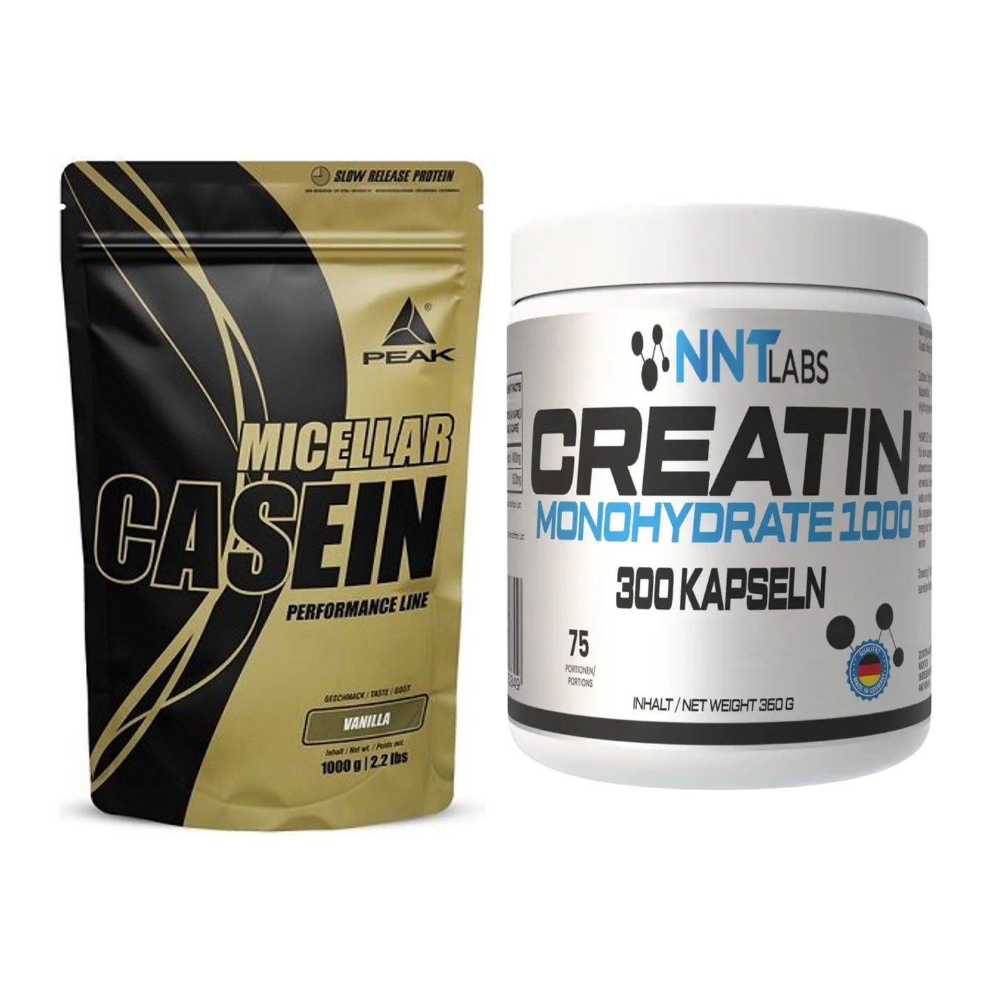 Muskelaufbau-Set: Peak Micellar Casein + NNT Creatin 1000 mg – alle enthaltenen Artikel