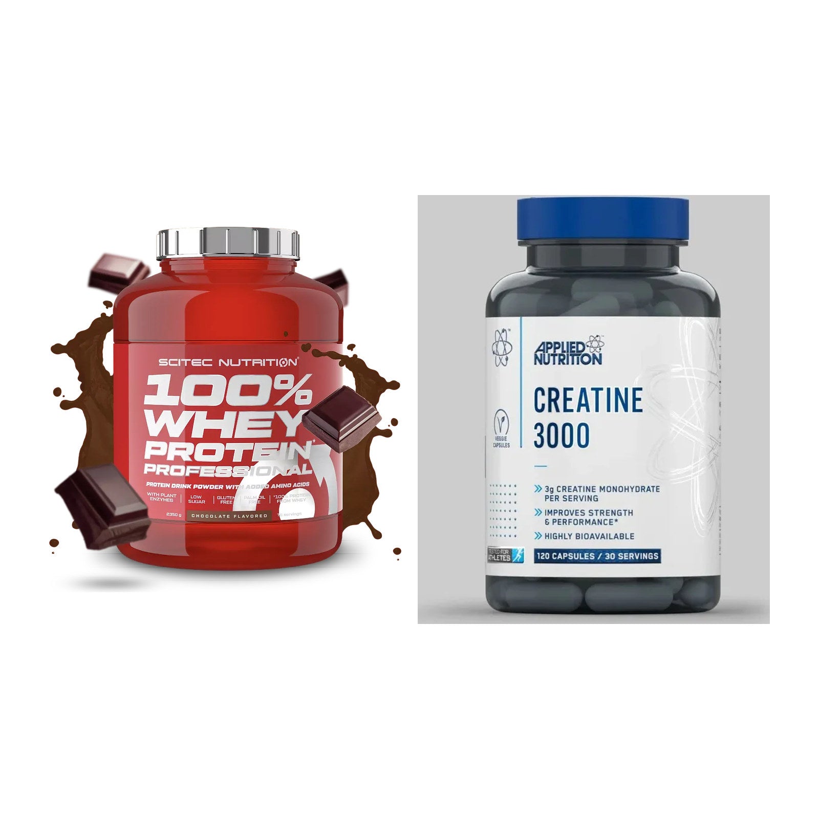 Muskelaufbau-Set: Scitec 100% Whey + Applied Nutrition – alle enthaltenen Artikel