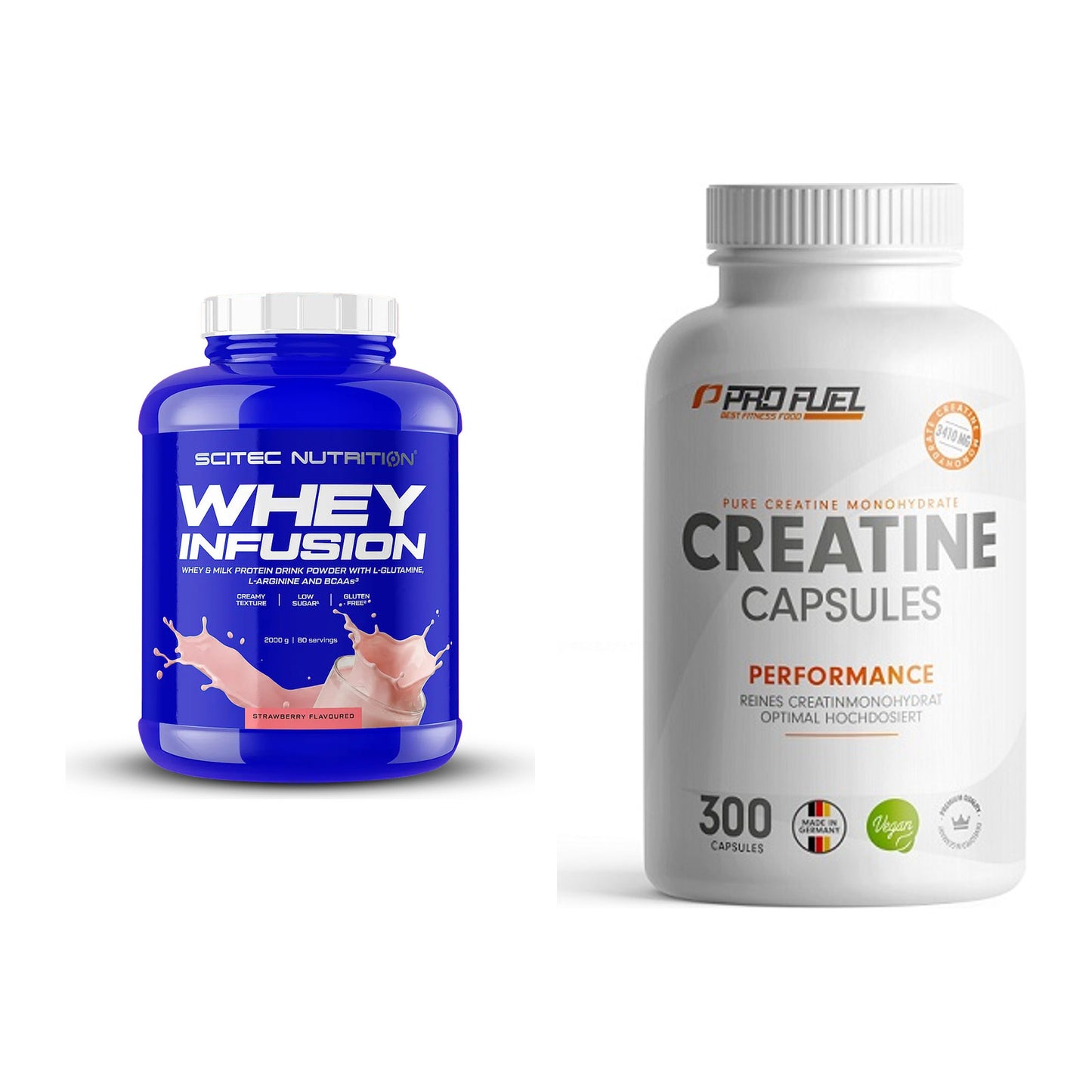 Muskelaufbau-Set: Scitec Whey Infusion + ProFuel Creatine Monohydrate – alle enthaltenen Artikel