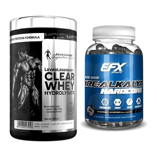 Muskelaufbau-Set: Kevin Levrone Clear Whey + EFX Kre-Alkalyn Hardcore – alle enthaltenen Artikel