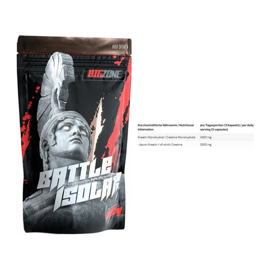 Conjunto de construção muscular: Big Zone Battle Isolate + creatina INLEAD - todos os itens incluídos