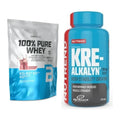 Muskelaufbau-Set: BioTech 100% Pure Whey 900g + Nutrend Kre-Alkalyn – alle enthaltenen Artikel
