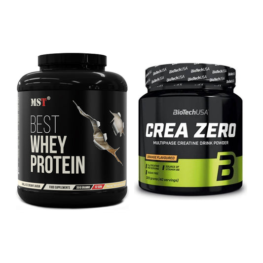 Muskelaufbau-Set: MST Best Whey Protein + BioTech Crea Zero 320g – alle enthaltenen Artikel