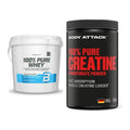 Muskelaufbau-Set: BioTech 100% Pure Whey + Body Attack 100% Pure – alle enthaltenen Artikel
