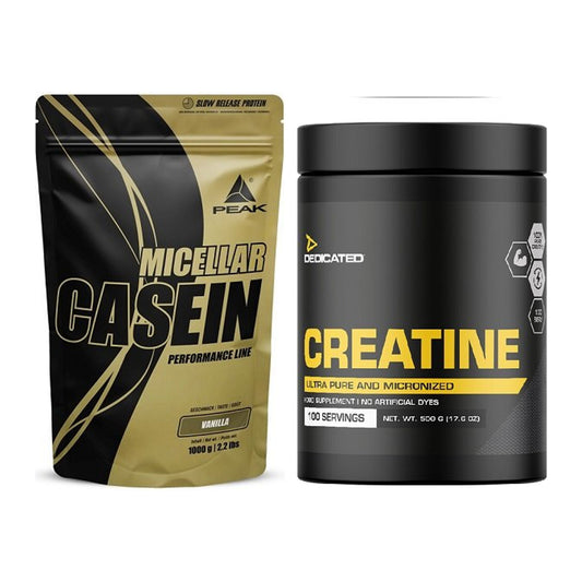 Muskelaufbau-Set: Peak Micellar Casein + Dedicated Creatine – alle enthaltenen Artikel