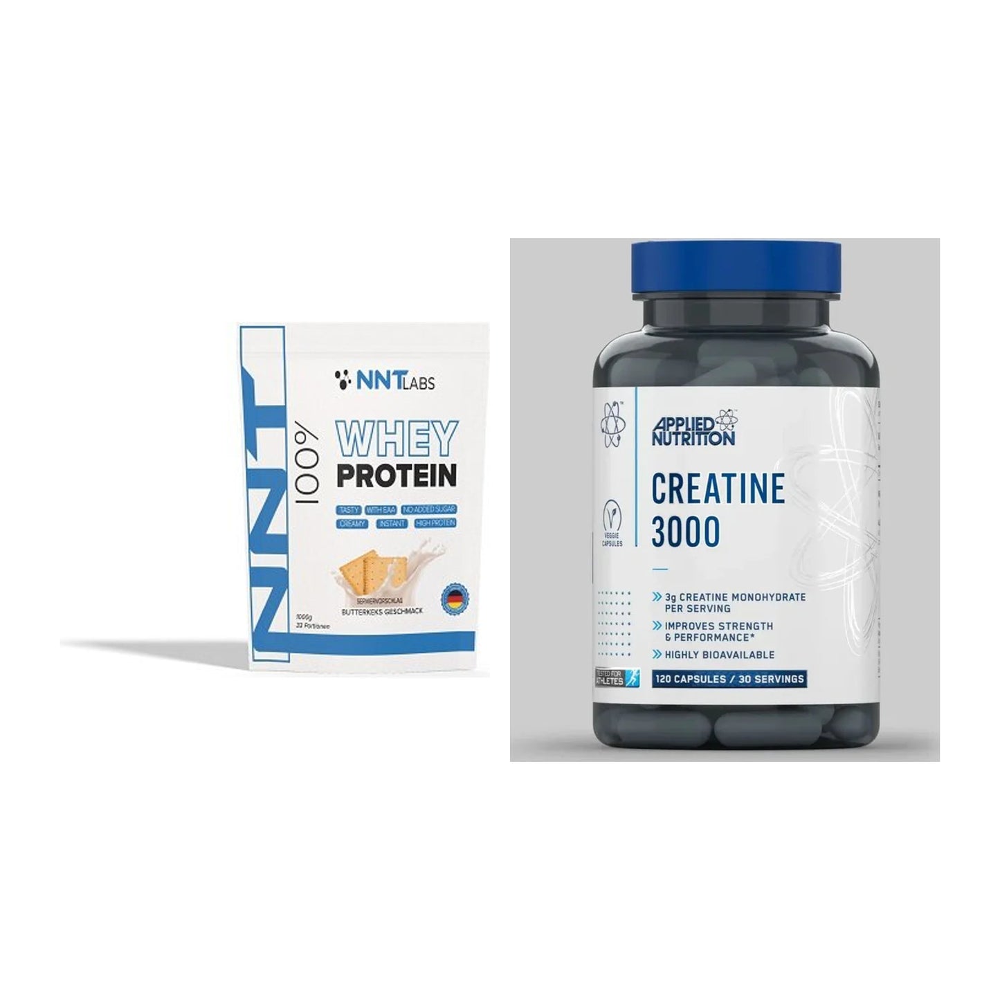 Muskelaufbau-Set: NNT Whey 1000g + Applied Nutrition – alle enthaltenen Artikel