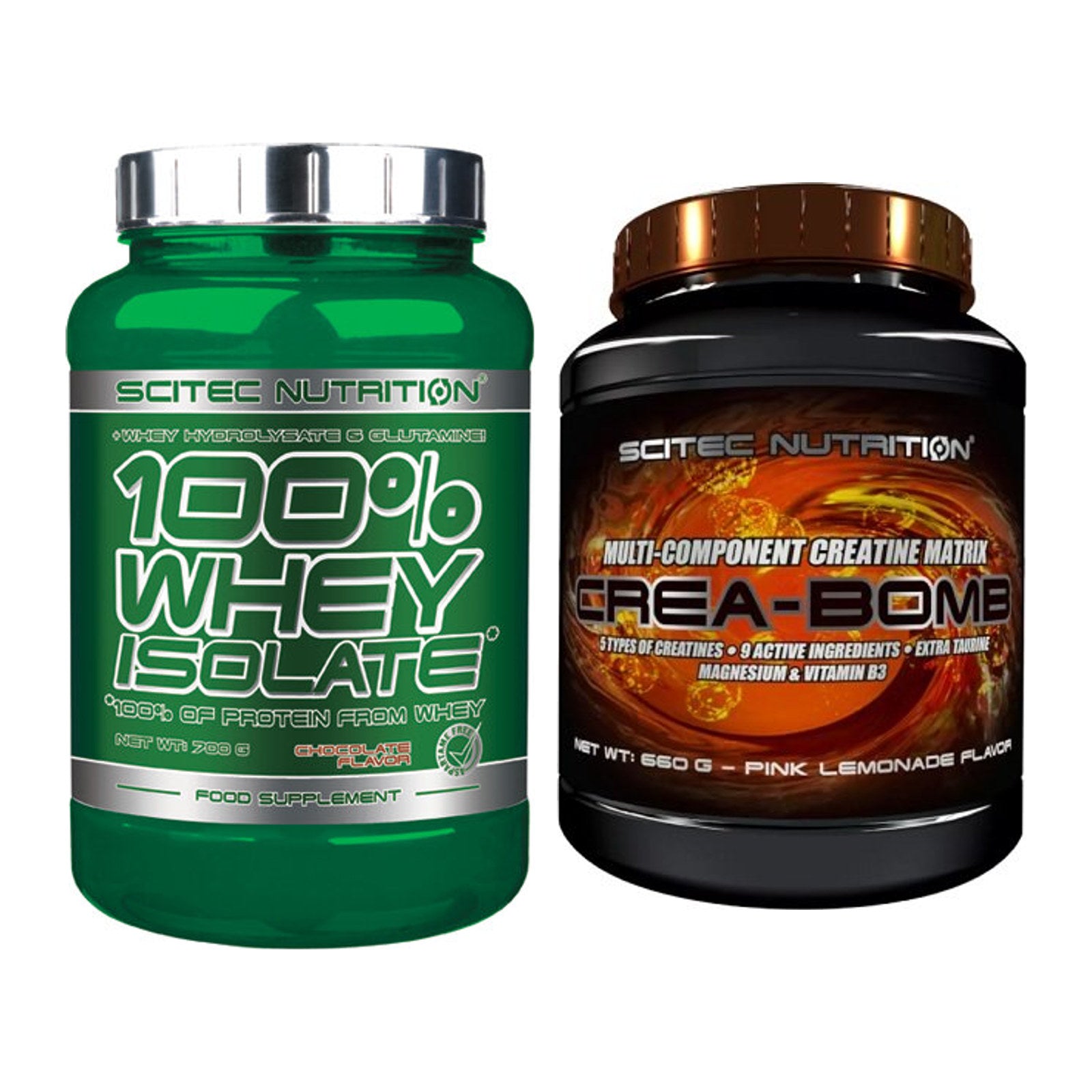 Muskelaufbau-Set: Scitec Whey Isolate + Scitec Crea-Bomb – alle enthaltenen Artikel