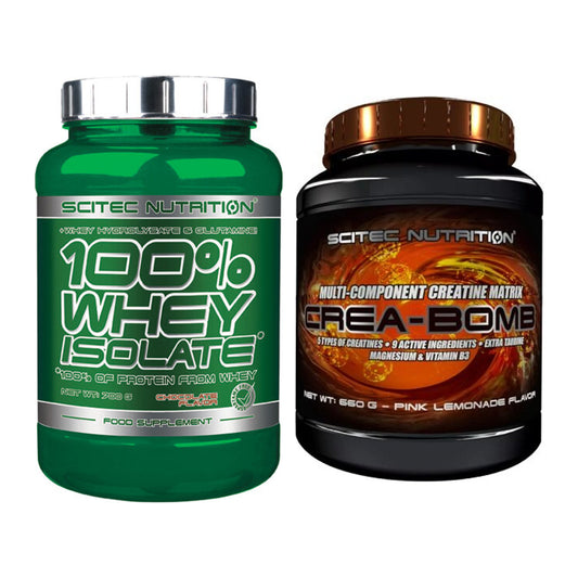 Muskelaufbau-Set: Scitec Whey Isolate + Scitec Crea-Bomb – alle enthaltenen Artikel