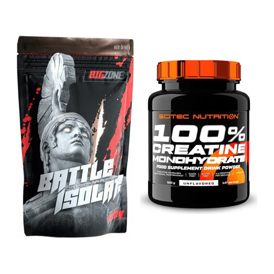Muskelaufbau-Set: Big Zone Battle Isolate + Scitec Creatine – alle enthaltenen Artikel
