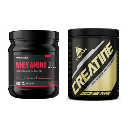 Muskelaufbau-Set: Body Attack Whey Amino Gold + Peak Creatin Powder – alle enthaltenen Artikel
