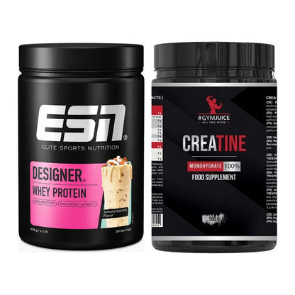 Muskelaufbau-Set: ESN Designer Whey + #GYMJUICE Creatine Monohydrate – alle enthaltenen Artikel