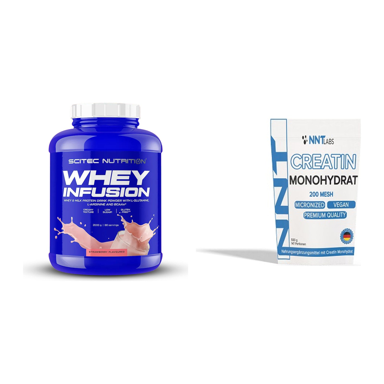 Muskelaufbau-Set: Scitec Whey Infusion + NNT Creatin Monohydrat – alle enthaltenen Artikel
