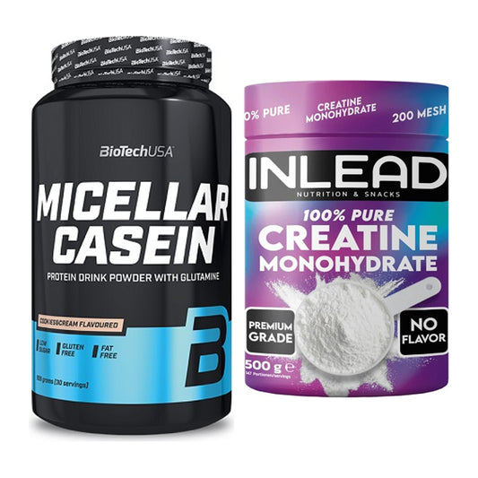 Muskelaufbau-Set: BioTech Micellar Casein + INLEAD Creatine – alle enthaltenen Artikel