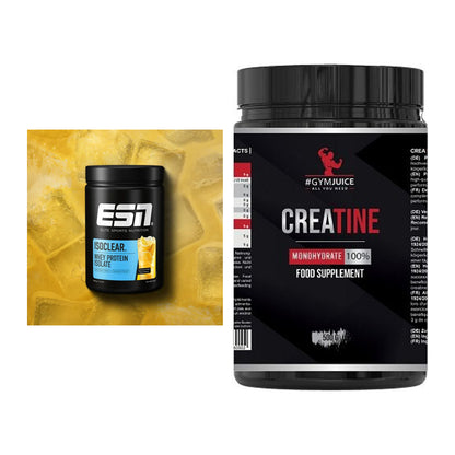 Muskelaufbau-Set: ESN ISOCLEAR Whey + #GYMJUICE Creatine – alle enthaltenen Artikel