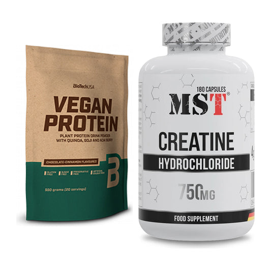 Muskelaufbau-Set: BioTech Vegan Protein + MST Creatine HCL – alle enthaltenen Artikel